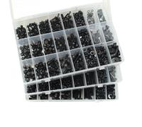 Juego de tornillos de cabeza hueca hexagonal M2, M2.5, M3, M4, M5 y M6, tornillos de acero al carbono, tuercas, pernos y arandelas.(Screws Set 400pcs)