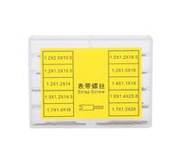 Juego de tornillos de correa de reloj de 10 tamaños para reparación profesional de relojes, accesorios para fabricantes de relojes y trabajadores con caja de almacenamiento (50 piezas)