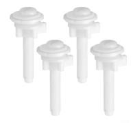 Juego de tornillos de repuesto para asiento de inodoro, color blanco, con pernos de plástico y arandelas de bloqueo para inodoros estándar montados en la parte superior, 4 piezas