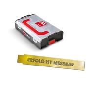 Juego de tornillos hexagonales TOX L-BOXX Mini M5 DIN 933 (300 piezas) + metro de 2 m en amarillo con impresión, tornillos de máquina M5 en 6 tamaños en caja clasificadora adaptable, 094909165