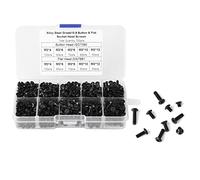 Juego de tornillos M3 de 720 piezas, 4 mm, 6 mm, 8 mm, 10 mm, 12 mm, aleación de acero negro y cabeza plana, tornillos hexagonales con caja de plástico.