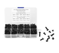 Juego de tornillos M3 de 720 piezas, 4 mm, 6 mm, 8 mm, 10 mm, 12 mm, aleación de acero negro y cabeza plana, tornillos hexagonales con caja de plástico.