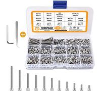 Juego de tornillos M3, VIGRUE 1110 unidades, M3, juego de tornillos hexagonales de acero inoxidable, juego de tornillos y tuercas métricos, surtido de tornillos hexagonales, tornillos de máquina