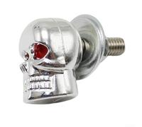 Juego de tornillos para marco de matrícula de calavera compatibles con la mayoría de matrículas de motocicleta con pernos de 6 mm, incluyendo arandelas (plateado)