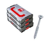 Juego de tornillos TOX L-BOXX Mini 3-5 mm, TX, rosca completa, 3 cajas encajables con 18 tamaños, total 1460 tornillos para madera. Ref. 094909172