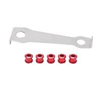 Juego de Tornillos Y Llave de Plato, Tornillos de Plato ¡§2Nico Resistentes a la Corrosi¡§?n con Llave de Montaje para Plato ¡§2Nico de Bicicleta de Carretera(Rojo),Bicicletas y Repuestos