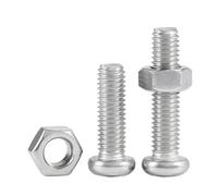 Juego de tornillos y tuercas de dos piezas de acero inoxidable 304, M2, M2.5, M3, M3.5, M4, combinación de tornillos y tuercas hexagonales de cabeza plana y cruz.(4mm -30sets,M2)