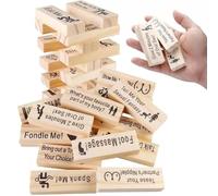 Juego de torre de la lujuria para adultos, juego de torre de bloques traviesos, juegos de citas nocturnas para parejas, bloques de madera, actividades de San Valentín Tumbl