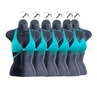 Juego de Torso de maniquí Femenino con Espalda Hueca Negra y Gancho para Colgar, tamaños S-M (Paquete de 6, Negro)