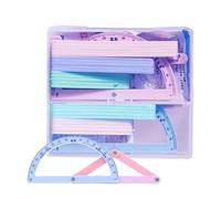Juego de transportador y regla, regla matemática magnética portátil, juego de herramientas para arquitectura y dibujo técnico - para escuela, universidad, aula, oficina, arquitectura e ingeniería