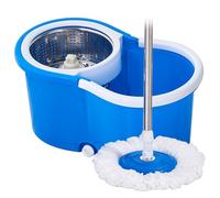 Juego de trapeador Giratorio y Cubo con escurridor trapeador de Piso Giratorio de 360° con Mango Extensible de 38 a 48 Pulgadas mágico y Cubo con 1 Cabezal de Juego de