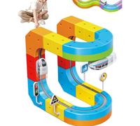 Juego de Tren de Carriles Mágicos Eléctricos Magnéticos para Coche, DIY Electric Train Set Flexible Race Track, Juego de Tren Eléctrico, Pista de Carreras 3D Flexible con Coche Motorizado (51pcs)