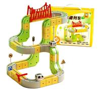 Juego de Tren de Carriles Mágicos Eléctricos Magnéticos para Coche, DIY Electric Train Set Flexible Race Track, Juego de Tren Eléctrico, Pista de Carreras 3D Flexible con Coche Motorizado (87pcs)