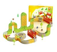 Juego de Tren de Carriles Mágicos Eléctricos Magnéticos para Coche, DIY Electric Train Set Flexible Race Track, Juego de Tren Eléctrico, Pista de Carreras 3D Flexible con Coche Motorizado (166pcs)