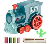 Juego de Tren de dominó: Bloques construcción creativos para niños, Tren eléctrico automático con Efecto dominó, Juguete Educativo para niños y niñas, Juego Divertido, Regalo cumpleañ