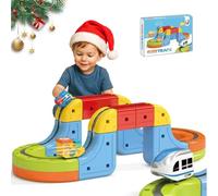Juego de Tren de fusión de Pista magnética, Juguete de construcción de Cubos de Pista de rutas de Tren 3D DIY para Juegos Divertidos interactivos y Regalos 16PCS