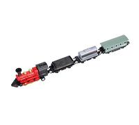 Juego de Tren de Juguete de Aleación Clásica para Niños, Locomotora Fundida a Presión Duradera con 3 Vagones, Rojo, Azul, Negro, Verde, Tamaño Portátil Pequeño (Rojo)