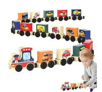 Juego de Tren de Madera magnético para Coche, Juguete Educativo, Tren-Juguete de Animales de Madera, para niños y niñas, salón, Dormitorio, Oficina, Actividad Familiar, Regalo de, jardín de