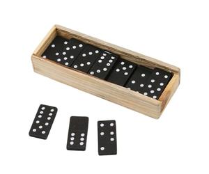 Juego de tren Domino clásico - Colección Double Seis Azulejos, estuche de transporte de madera maciza | Actividad de tablero familiar tradicional versátil para adultos y reflexión estratégica