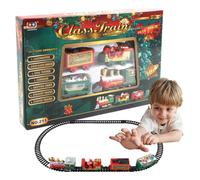 Juego De Tren Eléctrico | Cajas De Construcción Ferroviarias De Navidad con Rieles Ferroviarios,vagones de mercancías Ferrocarril Kits De Construcción, DIY Set De Tren De Juguete Clásico - Para Niños