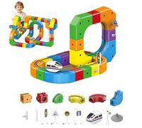 Juego De Tren Eléctrico Clickrail, Pista De Carreras Flexible, Juguete Creativo De Construcción De Rieles con USB Recargable, para Fiesta De Cumpleaños De Niños Y Niñas 67PCS
