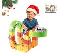 Juego de Tren eléctrico de fusión con Cubo mágico de 67 Piezas, Pista magnética 3D para niños, Coche Recargable, Circuito Infinito