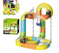 Juego De Tren Eléctrico para Niños,Juguete Educativo Stem - Kit de Carreras con Vías Flexibles,Regalo Cumpleaños Navidad Niños Niñas Escuela Casa Viajes Interior Infantil