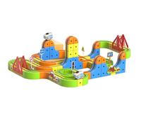 Juego De Tren Eléctrico Pista De Carreras Flexible, Juego De Pistas Magnéticas para Autos De Carreras Flexibles, Diseños Integrados 3D Que Desafían La Gravedad Y Automóvil Motorizado 168PCS