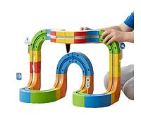 Juego De Tren Eléctrico Pista De Carreras Flexible, Juego De Pistas Magnéticas para Autos De Carreras Flexibles, Diseños Integrados 3D Que Desafían La Gravedad Y Automóvil Motorizado 83PCS