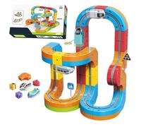 Juego de trenes de juguete: vía férrea clásica de 48 piezas con locomotora y vagones duraderos, diseño fácil de construir para la creatividad del tiempo de juego de los niños, imaginativo educat