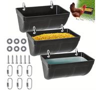 Juego de tres comederos colgantes para pollos y , accesorios para aves, contenedor de alimento y agua para gallinas, , gansos, caballos, , ovejas y lechones, 3 piezas