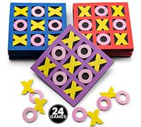 Juego de Tres en Raya - Paquete de 24 Mini Juegos de Espuma 12,7×12,7 cm, Juguetes a Granel para niños, Ideales para Fiestas de cumpleaños, Bolsas de Regalo, premios Escolares y Terapia Ocupacional
