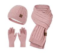 Juego de tres guantes de punto para mujer, a prueba de frío, cálidos