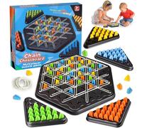 Juego de Triángulo con Banda de Goma Juego Táctico de Mesa Juego de Ajedrez Triangular en Cadena Juego Rompecabezas Juego Adecuado para Que Niños y Adultos Jueguen en Reuniones Familiares