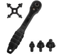 Juego de trinquetes de 3 tamaños de 10 mm, 13 mm, 16 mm, llave 2 en 1 y herramienta de perforación de mano 4 en 1, portabrocas para taladro