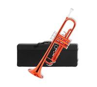 Juego De Trompeta Estándar En Sib Naranja Instrumento De Viento Metal Apto Para Principiantes Incluye Boquilla 7C Y Guantes Juego Trompeta Estándar(Orange trumpet set)