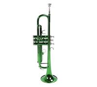 Juego de Trompeta, Trompeta Verde con Llave Bb, Musical de 3 Tonos, Instrumento de Soplado de Metal con Pao de Limpieza, Correas para Boquilla, Guantes y