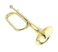 Juego De Trompetas BB Bugle Instrumento Musical Latón Con Guantes Para Fiestas Fácil De Tocar Dorado 32 5X11. 5cm