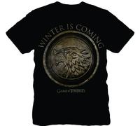 Juego de Tronos - Camiseta se acerca el invierno círculo de los hombres negro negro M