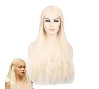 Juego de tronos peluca rubia Daenerys Targaryen Cosplay Khaleesi Disfraz de Halloween mujer Juego de roles Pelo sintético Pelucas largas