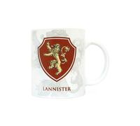 Juego de Tronos - Taza de cerámica con diseño Escudo Lannister (SD Toys SDTHBO02092) Taza Escudo Lannister Game of Thrones, Cerámica, Blanco, 9 cm