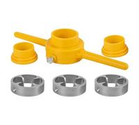 Juego de troqueles de tubería de PVC, 6 enhebradores de tubos, juego de troqueles redondos reutilizables con troqueles de 1/2 pulgada, 3/4 pulgadas y 1 pulgada, incluye llave inglesa