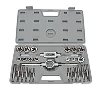 Juego de troqueles métricos M5 M16 Kit de herramientas de roscado de dientes finos gruesos con accesorios completos Construcción de acero para rodamientos de grado profesional 27