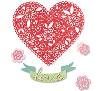 Juego de troqueles Sizzix Thinlits, 10 unidades, diseño de corazón de tapete por Jennifer Ogborn | 666017 | Capítulo 4 2022