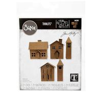 Sizzix Die Set by Juego de Troqueles Thinlits 21PK Paper Village #2 por Tim Holtz, 665585, Acero al Carbono, Mutlicolor, One Size