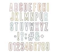 Juego de troqueles Sizzix Thinlits, paquete de 43 unidades, boletines alfanuméricos de Tim Holtz, 666281