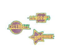 Juego de troqueles Sizzix Thinlits, Word Wafers Birthday de Seth Apter, 6 troqueles para cortar metal