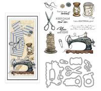 Juego de troqueles y sellos para máquina de coser y accesorios para hacer tarjetas, álbumes de recortes, «You're Sew Sweet,You make me Sew Happy Words», sellos de silicona transparente, sellos de