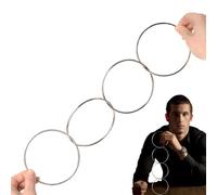 Juego de trucos mágicos 4-Ring Linking | Iron Rings, Outer 10 cm / Inner 9,4 cm | Close-Up Stage Illusion Prop For Beginners & Professionals | Classic With Chinese & English Instructions