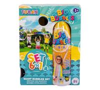 Juego de tubos 6 en 1 Big Bubble Box - Juego de burbujas gigantes para niños con 1 litro de líquido para burbujas, 5 accesorios, tazón, anillos de burbujas XXL y túneles